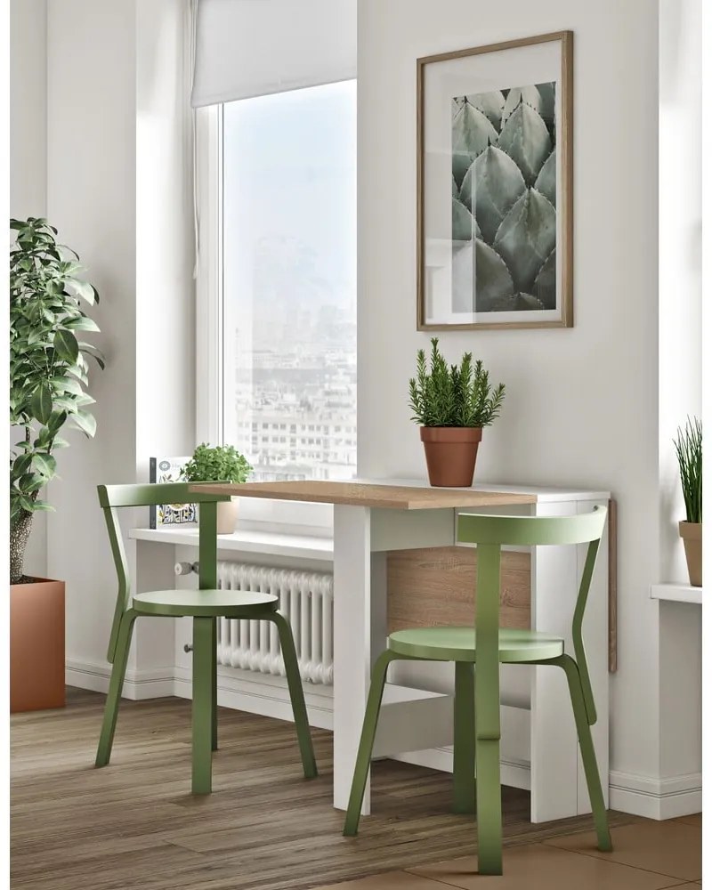 Сгъваема маса за хранене с плот от дъб 76x28 cm Papillon - TemaHome