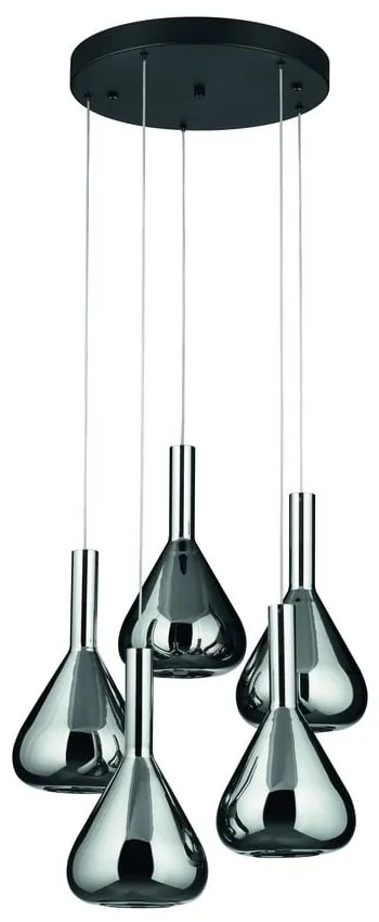 Черно LED висящо осветително тяло със стъклен абажур ø 55 cm Cipera – CINQUE