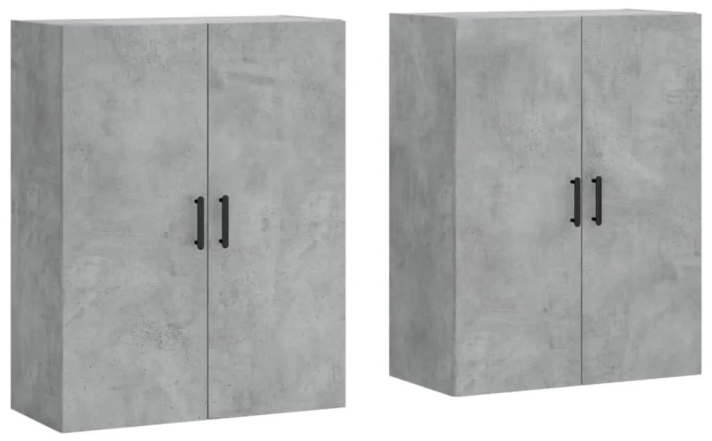 3195631 vidaXL Стенни шкафове, 2 бр, бетонно сиво, 69,5x34x90 см