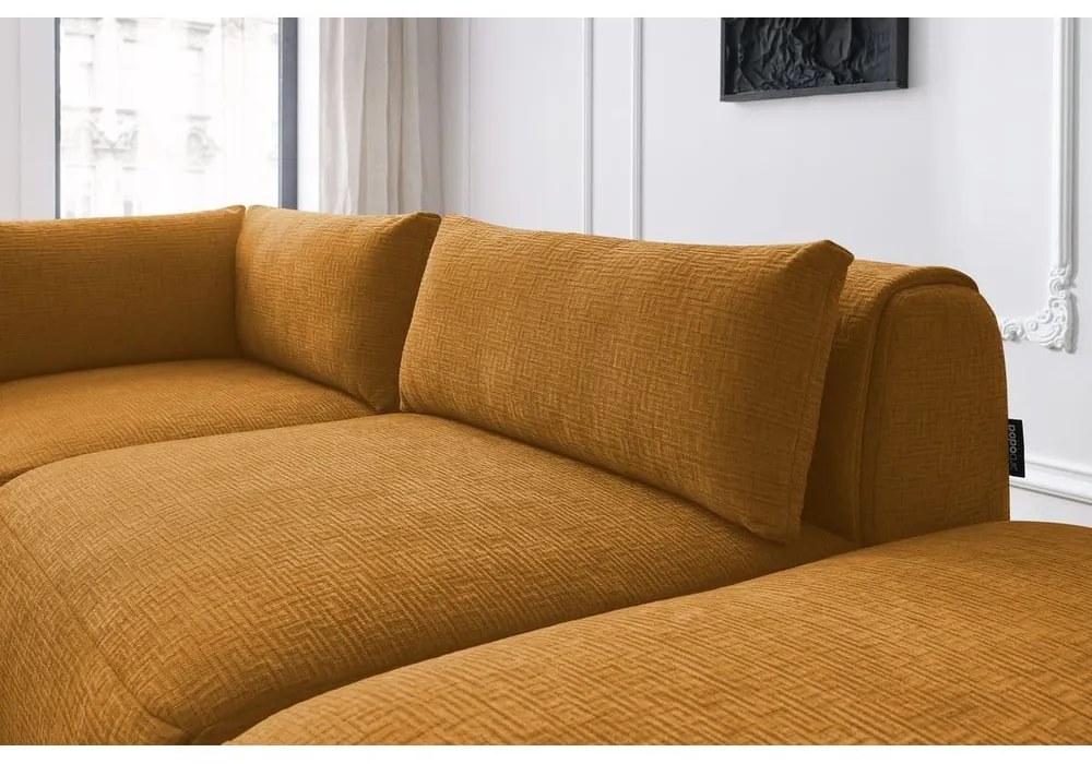 Ъглов диван в цвят горчица (променлив) Jeanne - Bobochic Paris