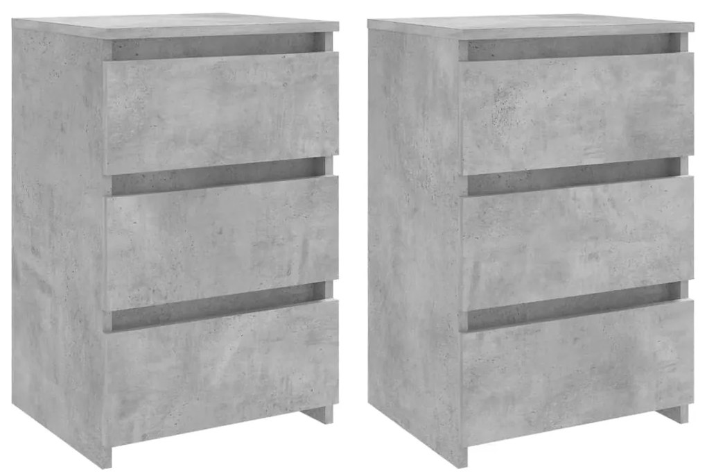 806220 vidaXL Нощни шкафчета 2 бр бетонно сиви 40x35x62,5 см инженерно дърво