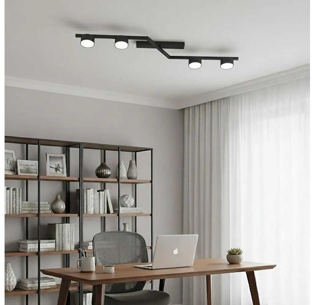 Таванно осветително тяло SKAN 4xGX53/12W/230V черно