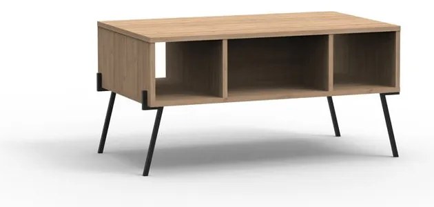 Масичка за кафе от декор от дъб в естествен цвят 60x100 cm Evan – Marckeric