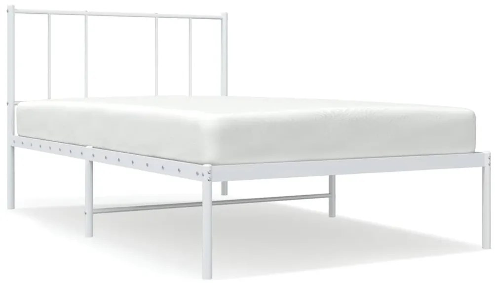 352524 vidaXL Метална рамка за легло с горна табла, черна, 100x200 см