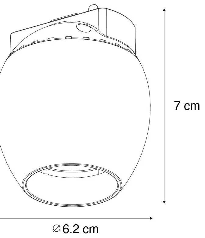 Модерен черен прожектор за 1-фазова релсова система 6W 3000K - Magnetic Zagaye