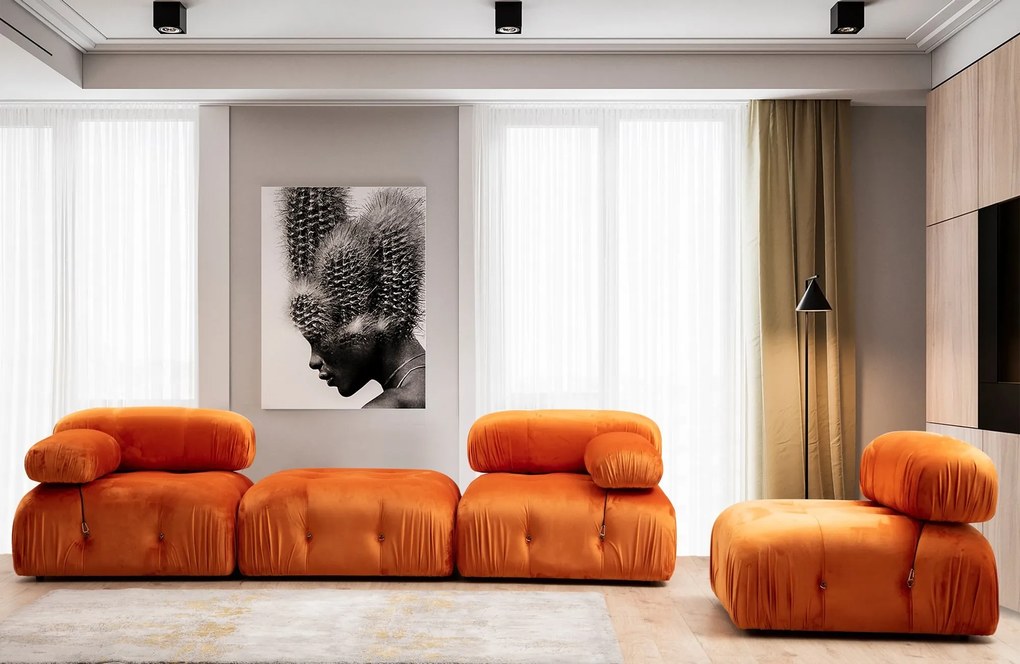 Tuffet Bubble Pouffe - Оранжево