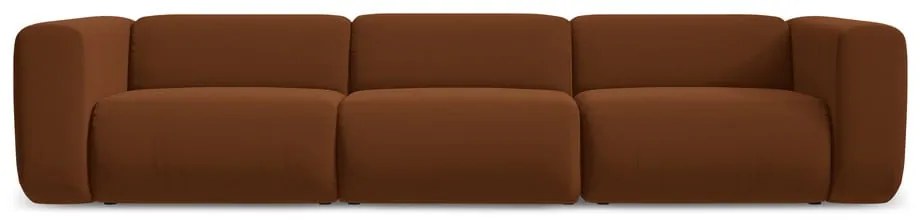 Оранжев/кафяв кадифен диван 319 cm Ekahi – Makamii