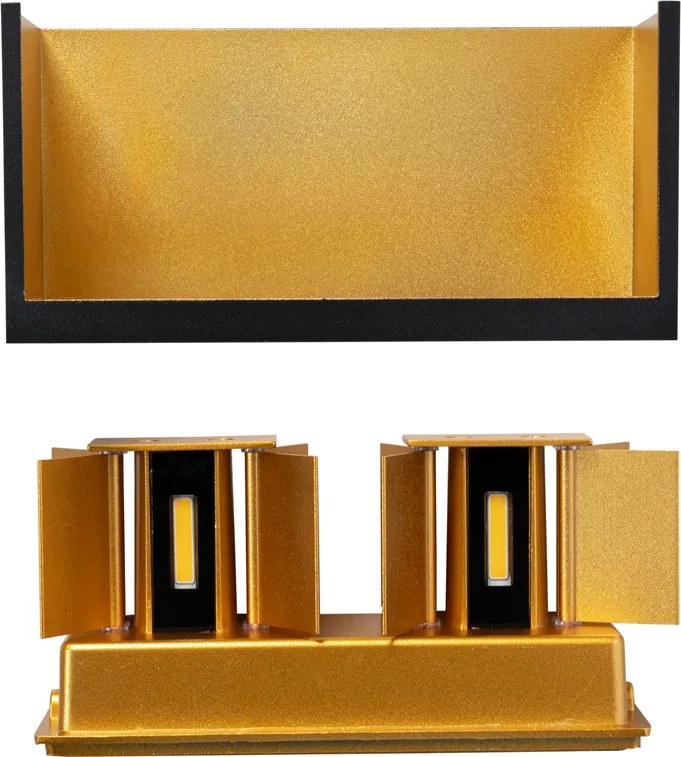 Външна стенна лампа черна със злато с LED 4-светлина IP54 - Edwin