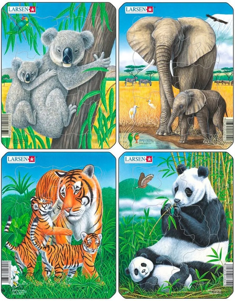 Larsen - Пъзел: Серия "Диви животни" – 9 части, малък
