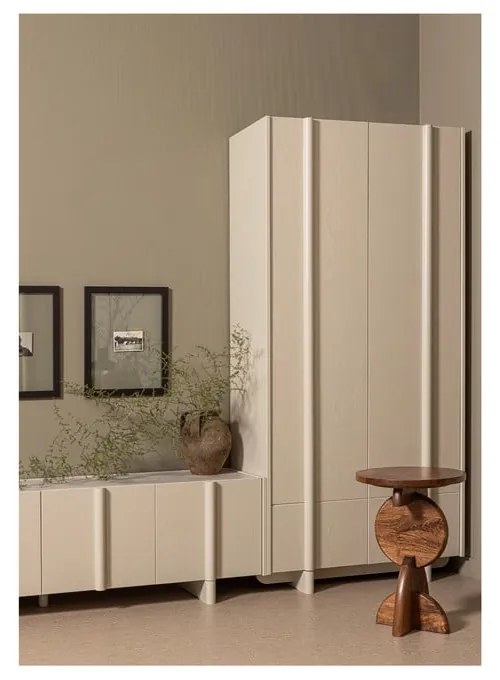 Кремав модулен шкаф от борова дървесина 101x210 cm Basu - WOOOD