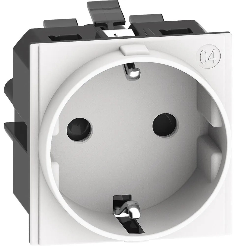 BTICINO Контакт ШУКО 2P+E 2 мод. 16A детска защита авт. клеми цвят Бял Living Now  - KW4141A