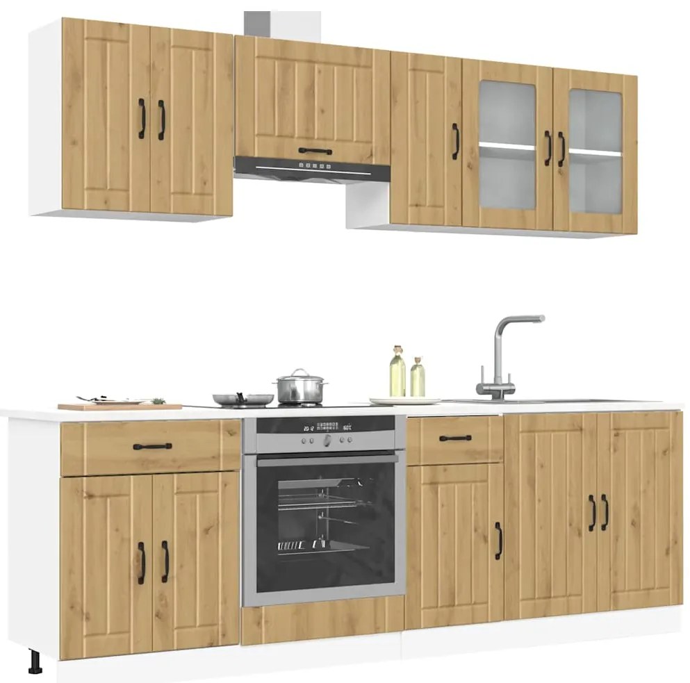 3314840 vidaXL Комплект кухненски шкафове от 8 части Kalmar, инженерно дърво