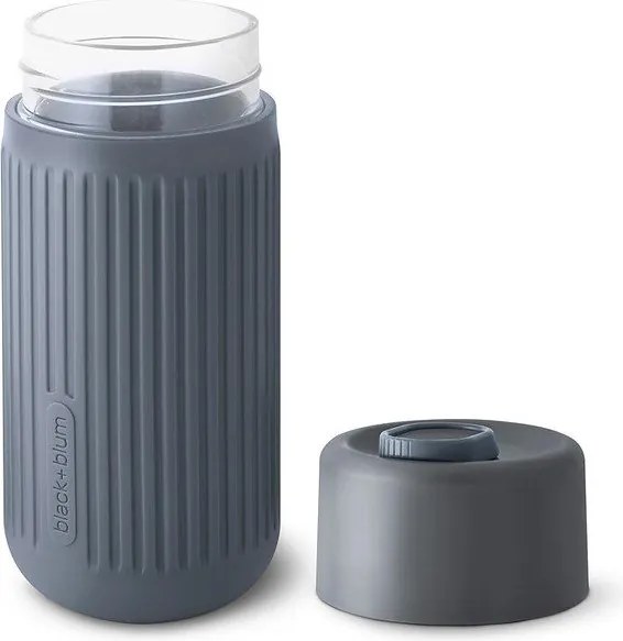 Тъмносива стъклена чаша за път 340 ml – Black + Blum