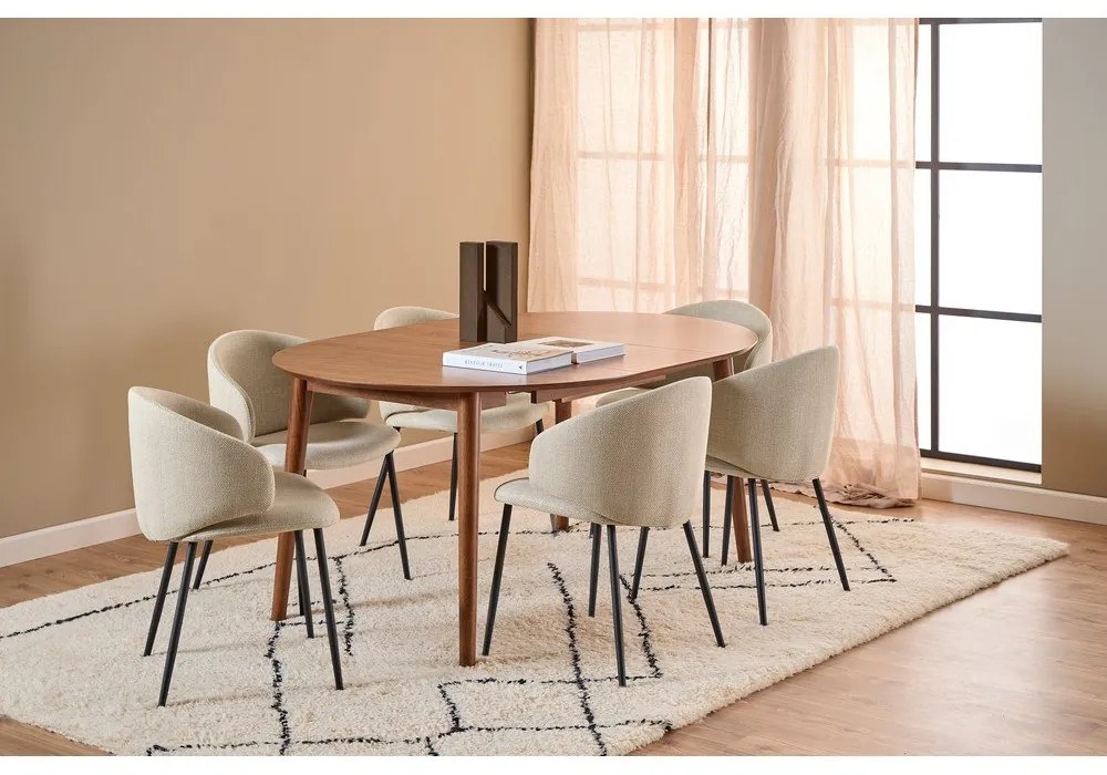 Кръгла сгъваема трапезна маса с допълнителна плоча от декор от орех ø 115 cm Montreux – Actona