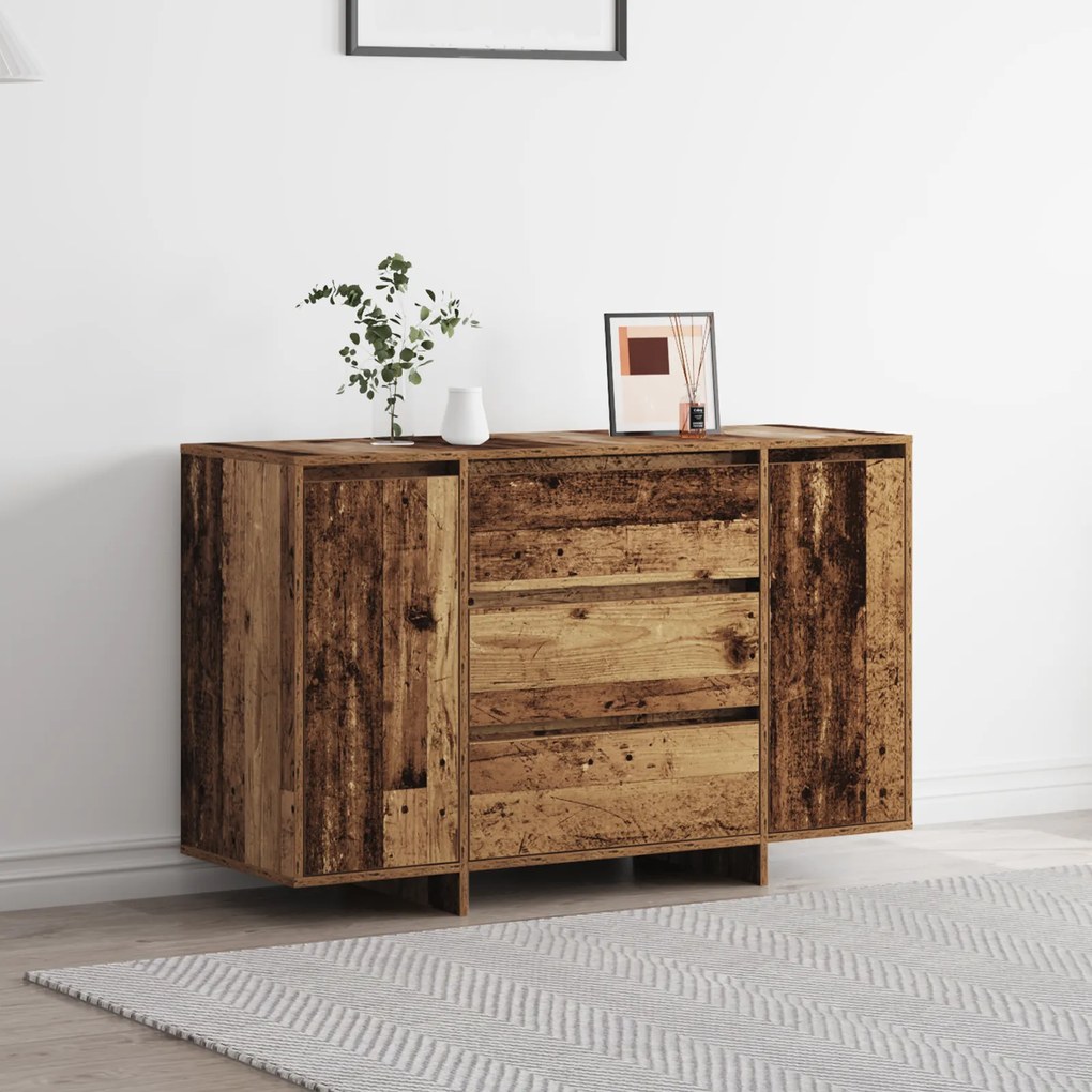 Sonata H Страничен шкаф от старо дърво 120x41x75 см Инженерна дървесина