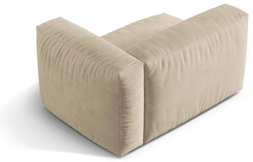 Бежов кадифен модул за диван (десен ъгъл) Martina – Micadoni