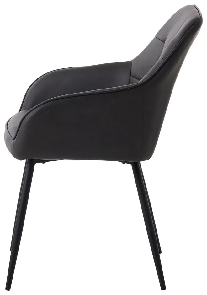 Тъмносиви тапицирани трапезни столове в комплект с подлакътници 2 бр. Nolan Square – Unique Furniture