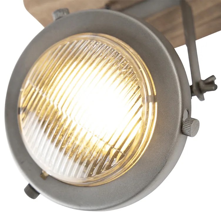 Индустриален смарт спот сив с дърво вкл. 2 WiFi GU10 - Emado