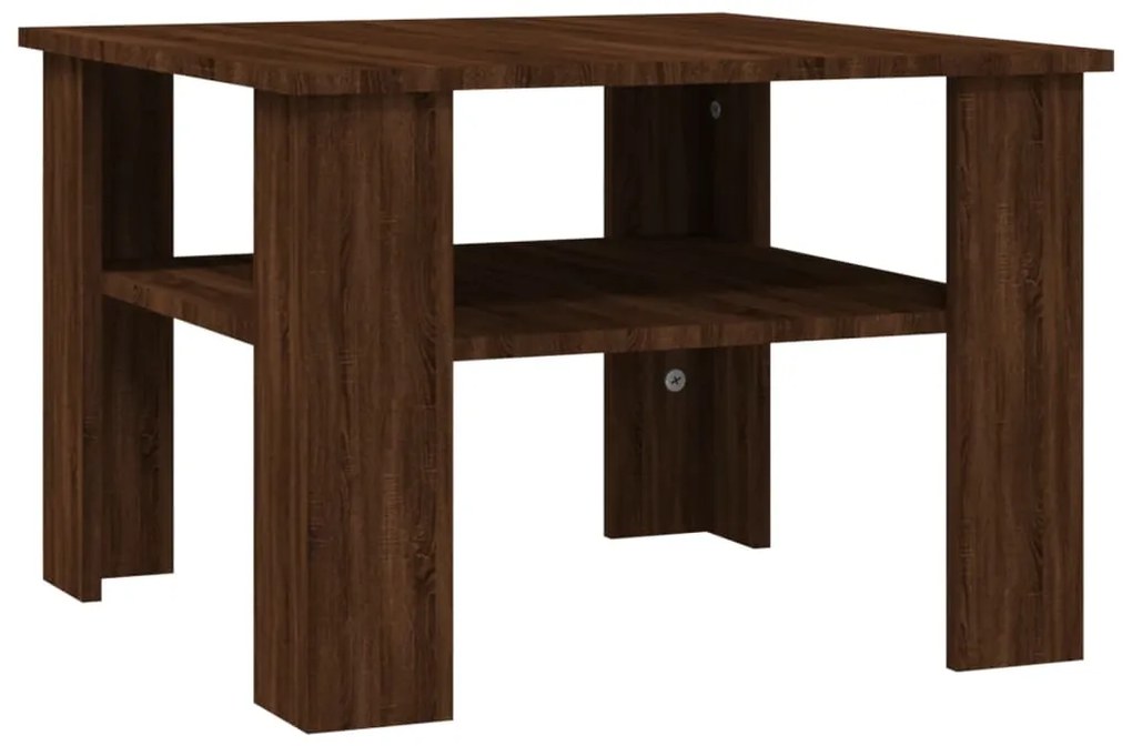 815266 vidaXL Кафе маса, кафяв дъб, 60x60x42 см, инженерно дърво