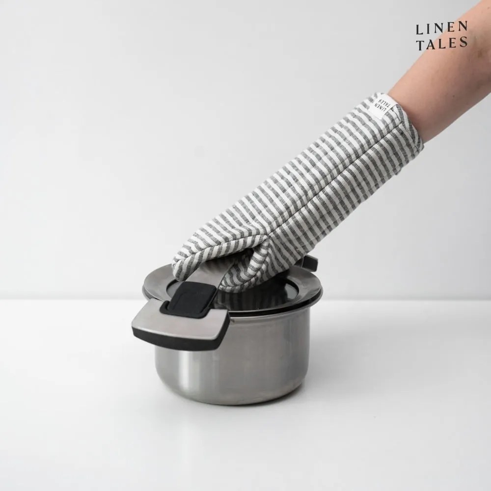Ленена ръкавица за фурна Thin Black Stripes – Linen Tales