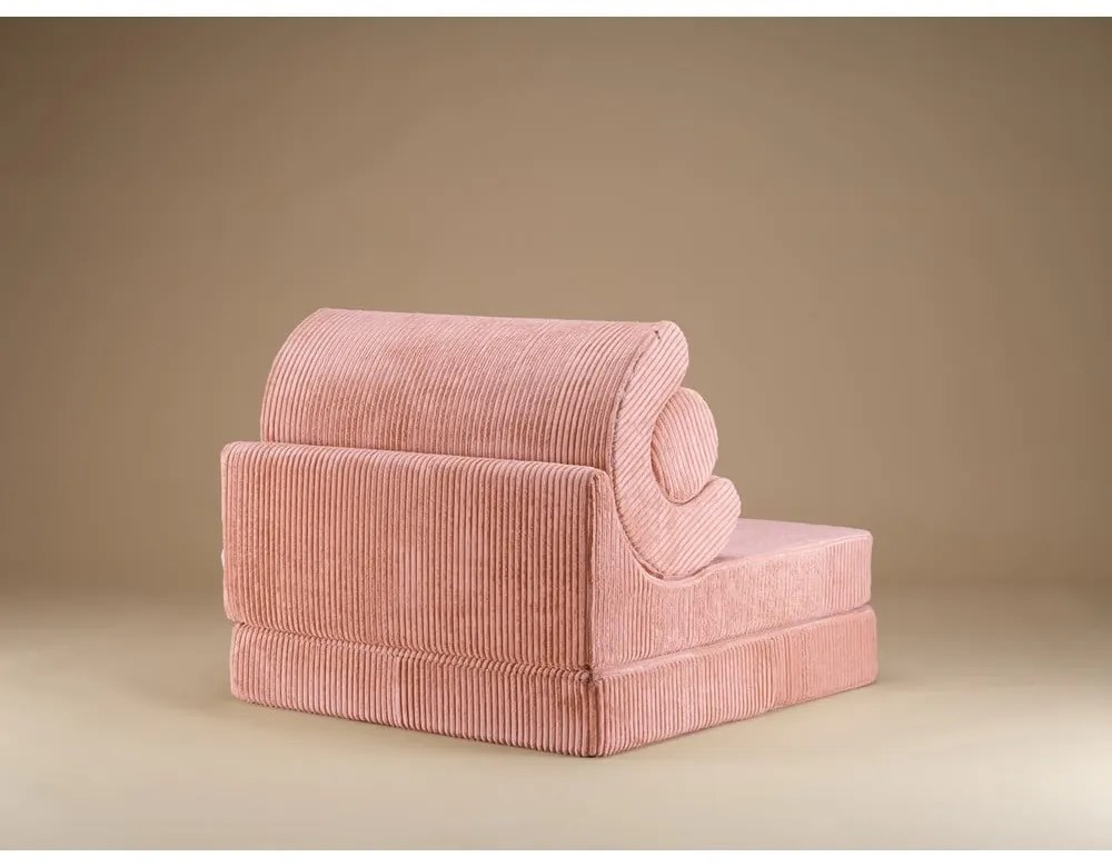 Розов детски стол от рипсено кадифе Flipster – Wigiwama