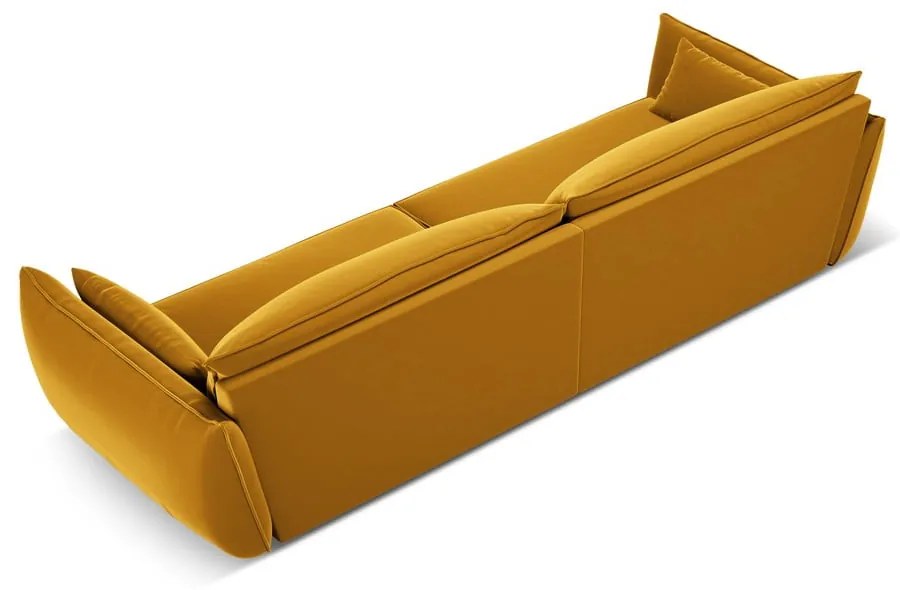 Кадифен диван в цвят горчица 248 cm Vanda – Mazzini Sofas