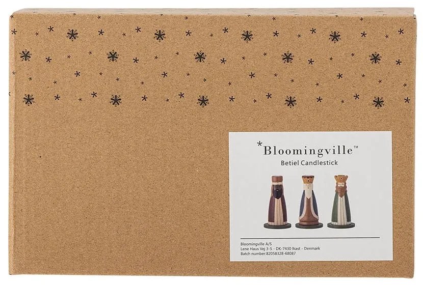 Дървени свещници в комплект от 3 бр. с коледни мотиви Betiel – Bloomingville