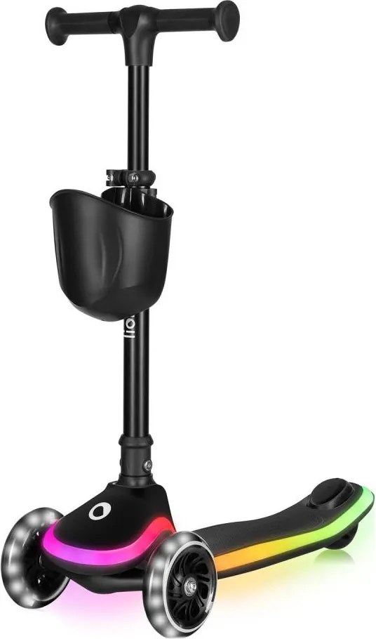 Lionelo - Детска тротинетка MEY 3xAAA Black Onyx