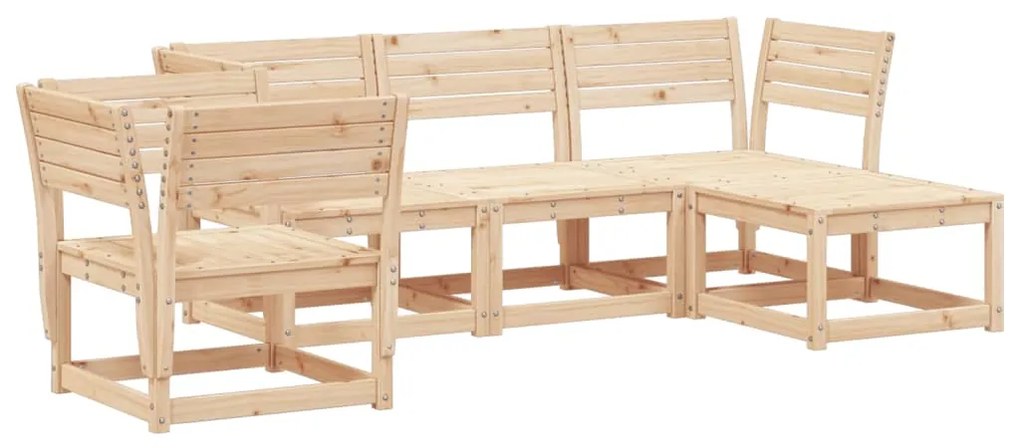 3216915 vidaXL Градински лаундж комплект, 5 части, бор масив