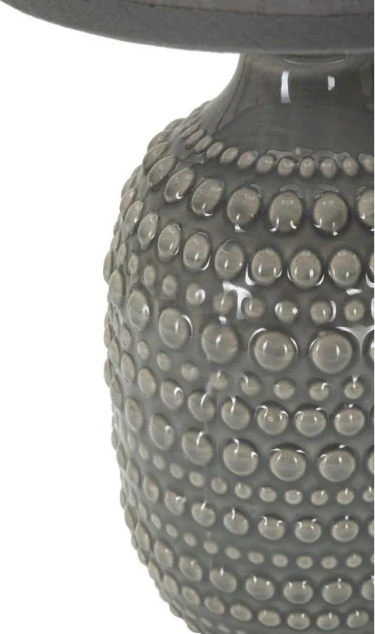 Сива керамична настолна лампа с текстилен абажур (височина 30,5 cm) Points – Mauro Ferretti