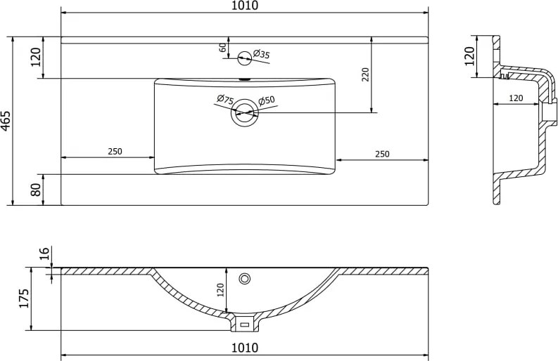 Mexen Atena мивка за вграждане в плот 101 x 46 см, бяла - 25011000
