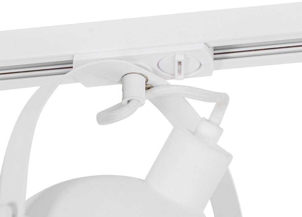 Индустриален релсов прожектор бял със сребърен интериор - Magnax