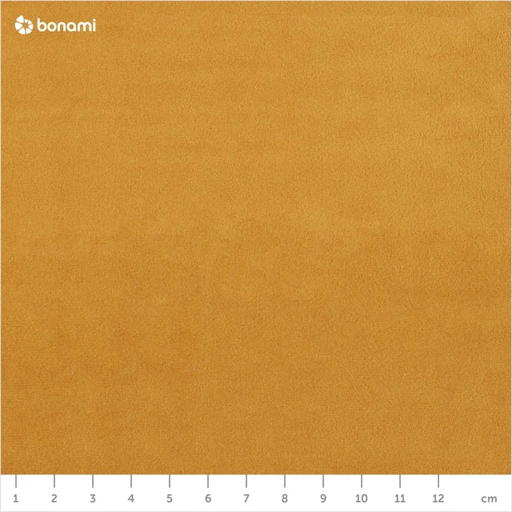 Жълт кадифен диван с черни крака , 198 см Lento - Kooko Home