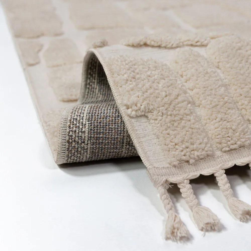 Кремава пътека 80x300 cm Esra Cobbled – Flair Rugs