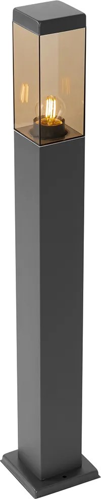 Умна външна стълбова лампа тъмно сива с опушен 80 см вкл. WiFi P45 - Malios