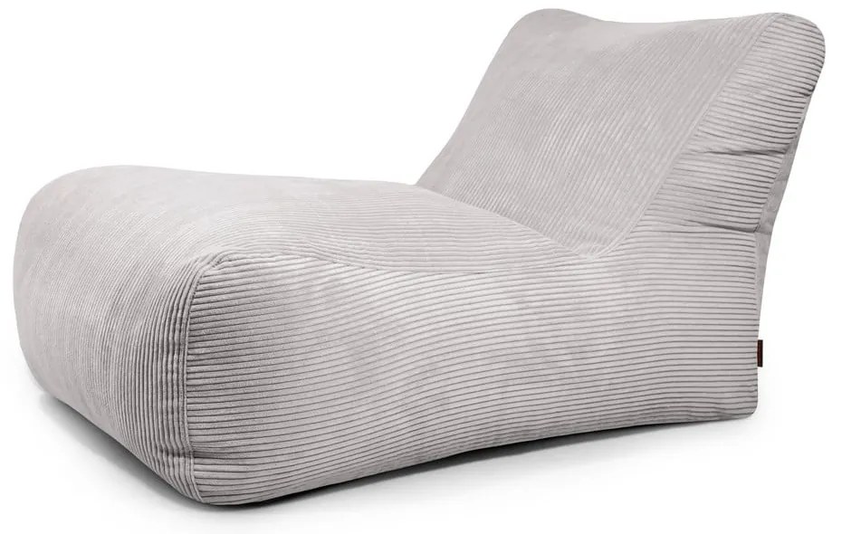 Светлосив пуф от рипсено кадифе Lounge 100 – SLOWDOWN