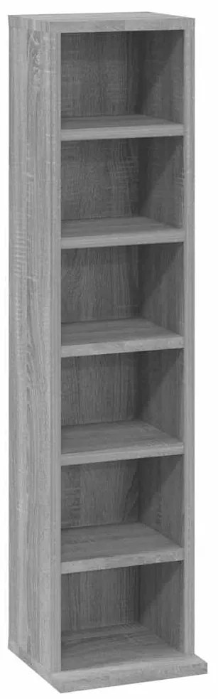 815073 vidaXL Етажерка за дискове, сив сонома, 21x20x88 см, инженерно дърво