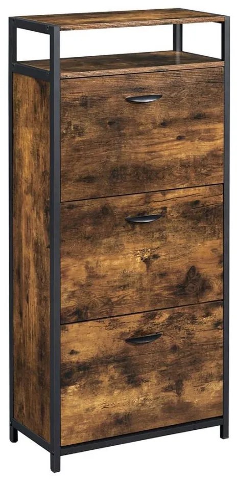 Шкаф за обувки FIRA кафяв/черен