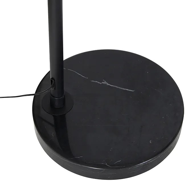 Модерна дъгова подова лампа черна с двоен абажур черен със злато - XXL