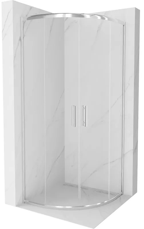 Полукръгла душ кабина Mexen Rio 70 x 70 см, прозрачна, хром - 863-070-070-01-00
