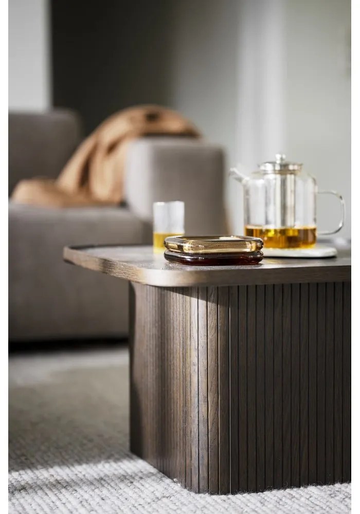 Тъмнокафява масичка за кафе от декор от дъб ø 60 cm Sullivan – Rowico