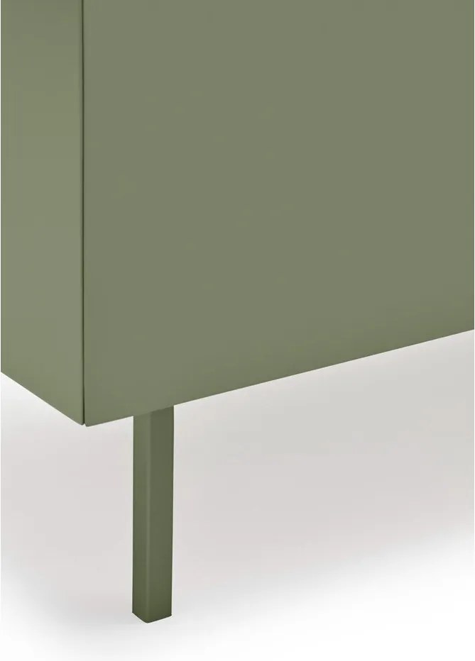 Зелен нисък скрин от декор от дъб 110x85 cm Arista – Teulat