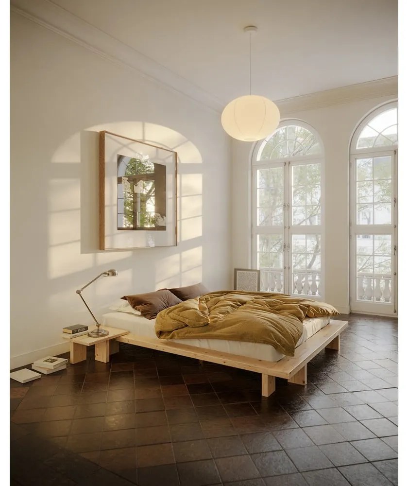 Кафяво нощно шкафче от масивен бор Japan – Karup Design