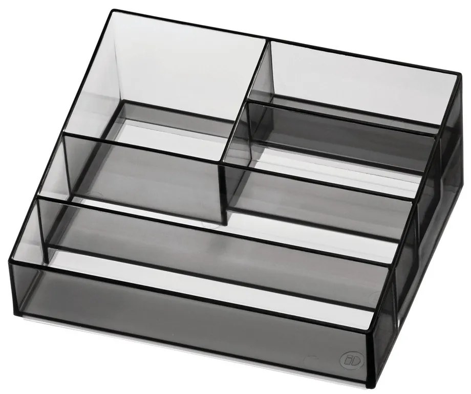 Матово черен органайзер за козметика за баня от рециклирана пластмаса Nail Station - iDesign