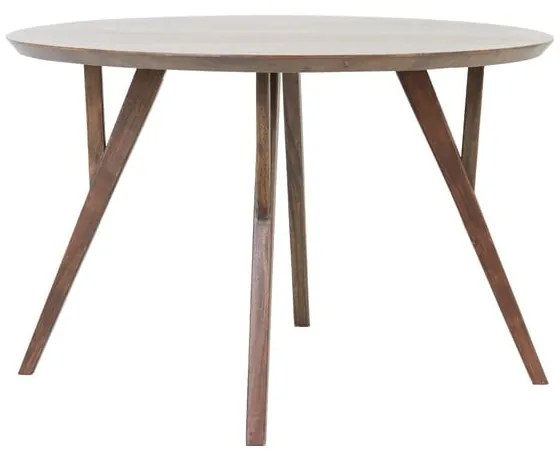 Кафява кръгла трапезна маса с акациев плот ø 140 cm Quenza – Light & Living