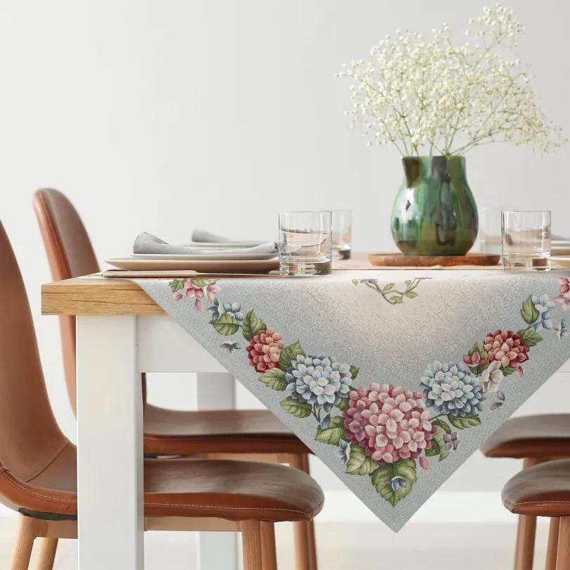 Бежова гобленова покривка за маса с тъкан десен на цветни цветя Широчина: 40 см | Дължина: 100 см