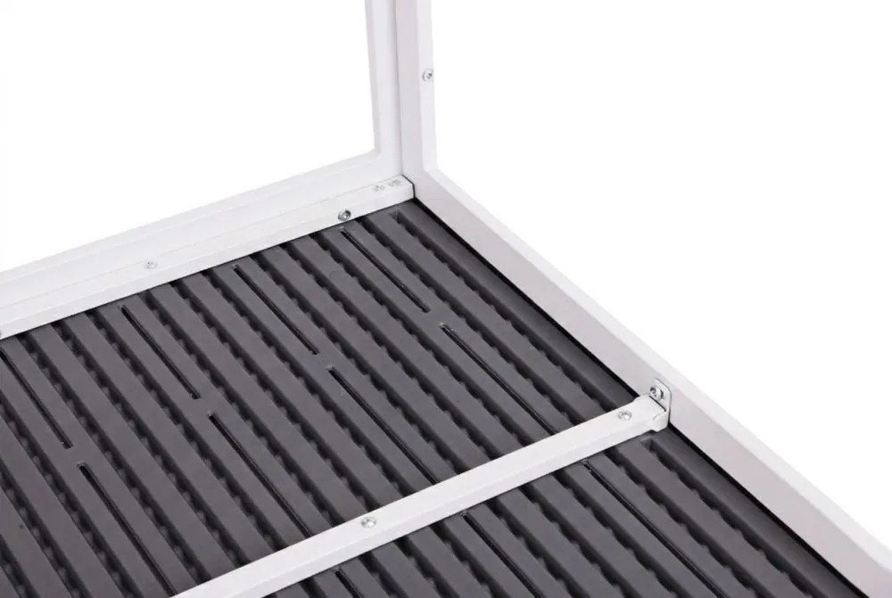 Голяма градинска маса в сиво с бели крака