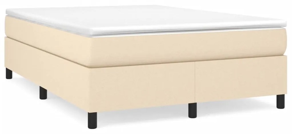 3120867 vidaXL Рамка за легло с пружини, кремава, 140x200 см, плат
