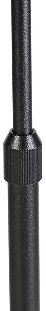 Подова лампа черна регулируема със сиво абажур 50 см - Parte