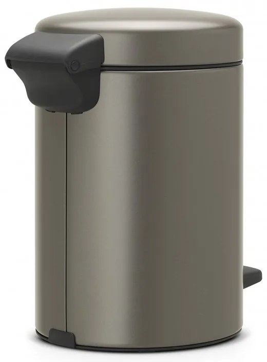 Кош за боклук с педал Brabantia NewIcon 648999, 3 л, Плавно затваряне, Противоплъзгаща основа, Сив